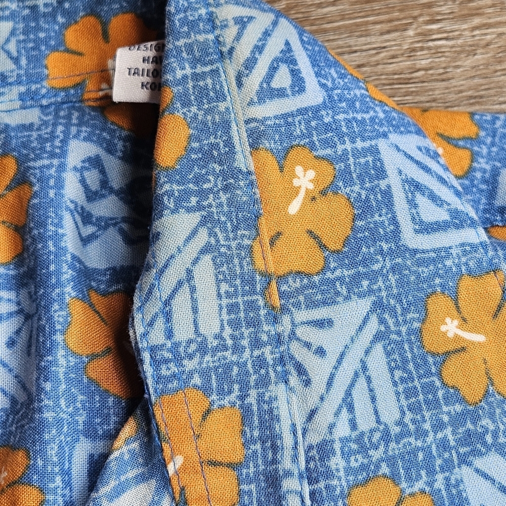Reyn Spooner X Joe Kealoha's Vintage Hawaiian Button Down Men's Medium Blue - Picture 6 of 11